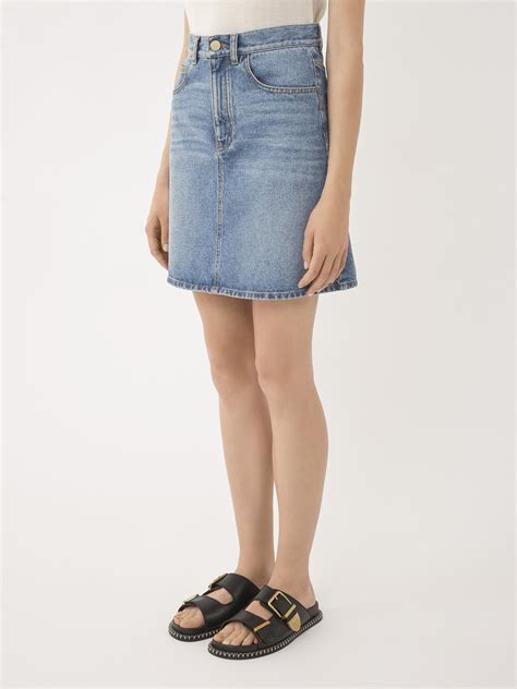 chloe mini lace skirt|chloe denim skirt.